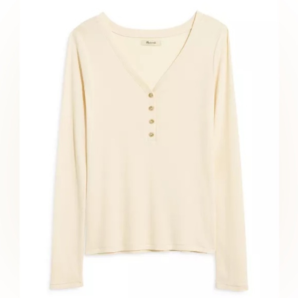 Madewell Drapey Ribbed Henley Tee